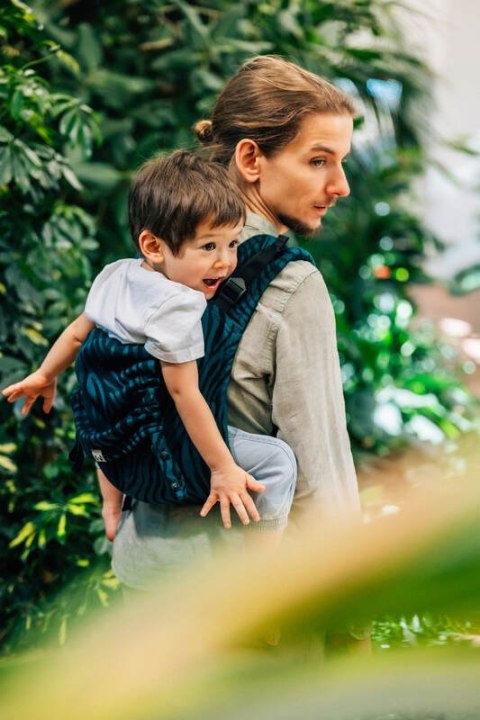 Nosidło Klamrowe Onbuhimo PRO z tkaniny żakardowej (63% bawełna, 37% wełna merino), rozmiar Standard - ZEBRA - SAVANNA