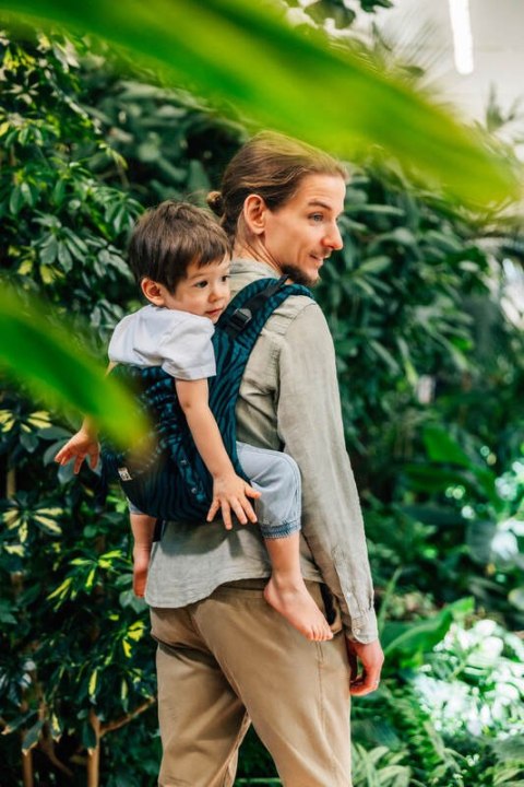 Nosidło Klamrowe Onbuhimo PRO z tkaniny żakardowej (63% bawełna, 37% wełna merino), rozmiar Standard - ZEBRA - SAVANNA