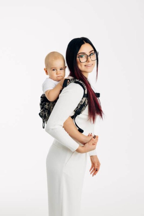 Nosidło Klamrowe Onbuhimo PRO z tkaniny żakardowej (65% Bawełna 35% Jedwab), rozmiar Standard - KRÓLOWA NOCY - PAMINA