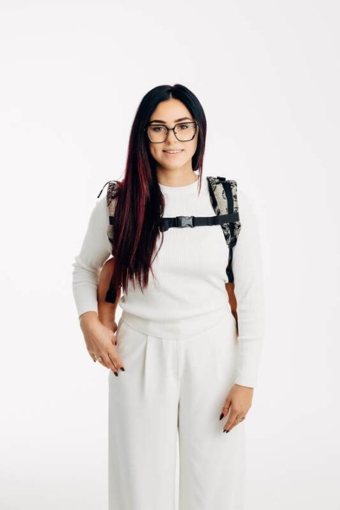 Nosidło Klamrowe Onbuhimo PRO z tkaniny żakardowej (65% Bawełna 35% Jedwab), rozmiar Standard - KRÓLOWA NOCY - PAMINA