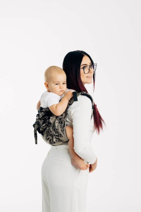 Nosidło Klamrowe Onbuhimo PRO z tkaniny żakardowej (65% Bawełna 35% Jedwab), rozmiar Toddler - KRÓLOWA NOCY - PAMINA
