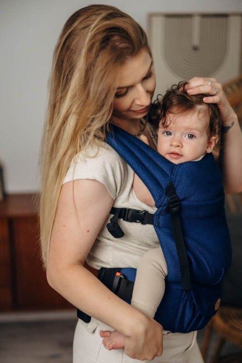 Moje Pierwsze Nosidełko LennyLight, splot jodełkowy, 100% bawełna , rozmiar standard - KOBALT