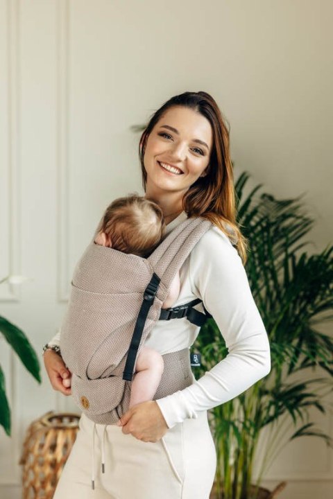 Moje Pierwsze Nosidełko LennyLight, splot jodełkowy, 100% bawełna , rozmiar standard - MAŁA JODEŁKA ALMOND