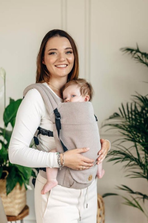 Moje Pierwsze Nosidełko LennyLight, splot jodełkowy, 100% bawełna , rozmiar standard - MAŁA JODEŁKA ALMOND