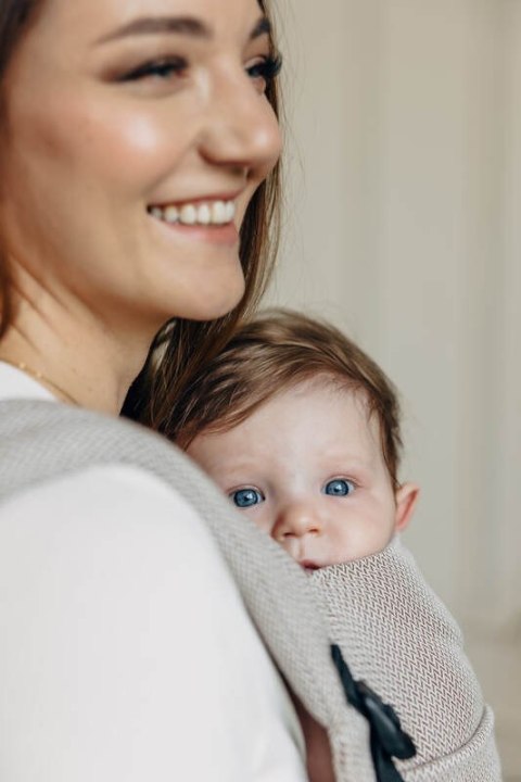 Moje Pierwsze Nosidełko LennyLight, splot jodełkowy, 100% bawełna , rozmiar standard - MAŁA JODEŁKA ALMOND