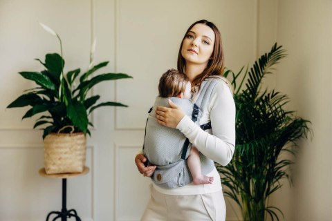Moje Pierwsze Nosidełko LennyLight, splot jodełkowy, 100% bawełna , rozmiar standard - MAŁA JODEŁKA SZARA
