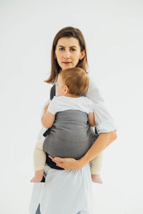 Nosidełko LennyHip (1/2 Nosidełka LennyTwin), splot jodełkowy, 100% bawełna , rozmiar standard - MAŁA JODEŁKA OMBRE SZARY