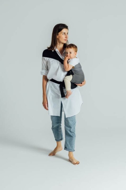 Nosidełko LennyHip (1/2 Nosidełka LennyTwin), splot jodełkowy, 100% bawełna , rozmiar standard - MAŁA JODEŁKA OMBRE SZARY