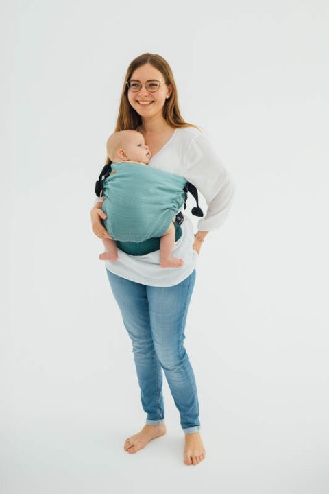 Nosidełko LennyHip (1/2 Nosidełka LennyTwin), splot jodełkowy, 100% bawełna , rozmiar standard - MAŁA JODEŁKA OMBRE ZIELEŃ