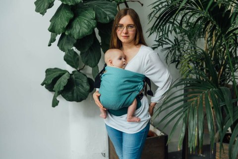 Nosidełko LennyHip (1/2 Nosidełka LennyTwin), splot jodełkowy, 100% bawełna , rozmiar standard - MAŁA JODEŁKA OMBRE ZIELEŃ