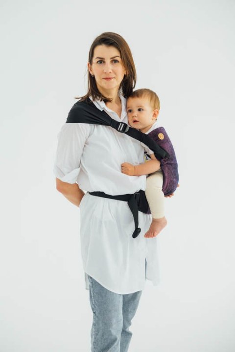 Nosidełko LennyHip (1/2 Nosidełka LennyTwin) z tkaniny żakardowej 100% bawełna, rozmiar standard - DZIKIE WINO - BOUQUET