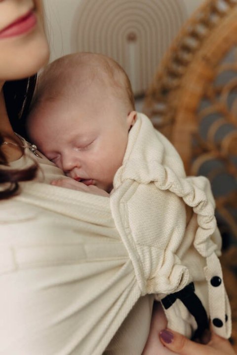 Nosidełko LennyHybrid Half Buckle, splot jodełkowy, 100% bawełna , rozmiar standard - MAŁA JODEŁKA LUCE