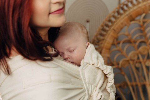 Nosidełko LennyHybrid Half Buckle, splot jodełkowy, 100% bawełna , rozmiar standard - MAŁA JODEŁKA LUCE