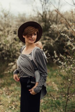 Nosidełko LennyHybrid Half Buckle, splot jodełkowy, 100% bawełna , rozmiar standard - MAŁA JODEŁKA OMBRE RAGTIME