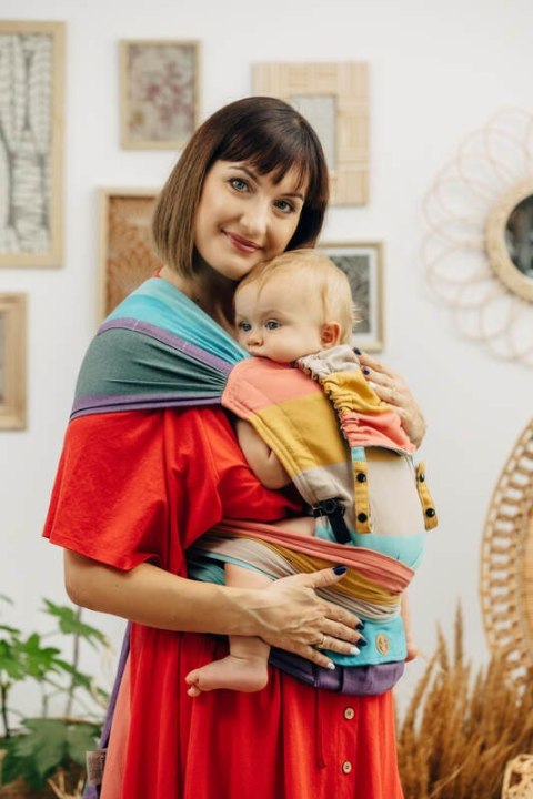 Nosidełko LennyHybrid Half Buckle, splot skośno-krzyżowy, 100% bawełna , rozmiar standard - PASTELS