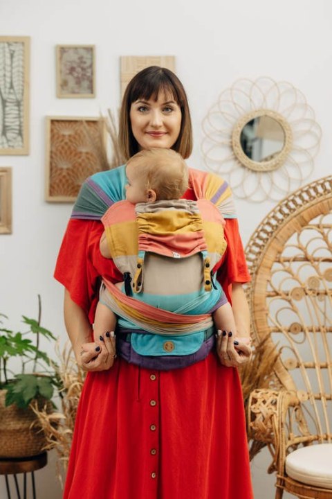 Nosidełko LennyHybrid Half Buckle, splot skośno-krzyżowy, 100% bawełna , rozmiar standard - PASTELS