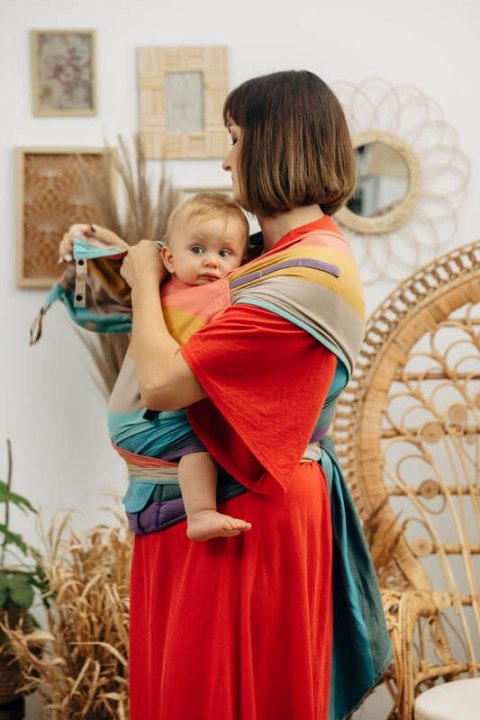 Nosidełko LennyHybrid Half Buckle, splot skośno-krzyżowy, 100% bawełna , rozmiar standard - PASTELS