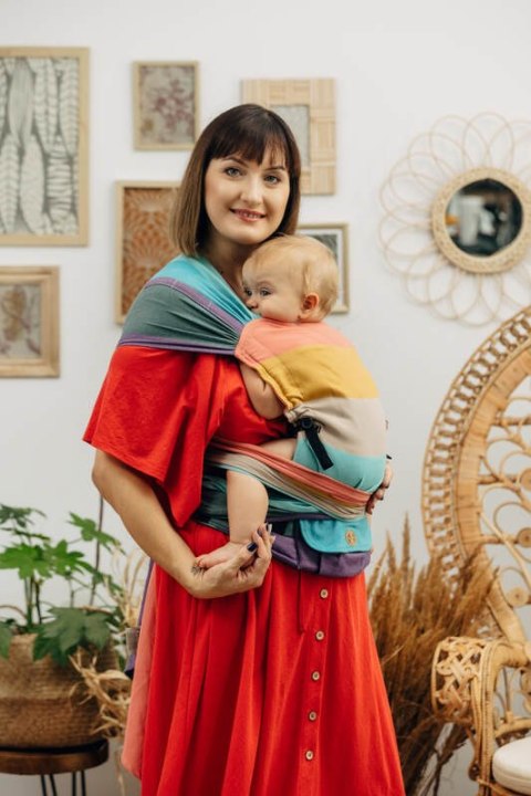 Nosidełko LennyHybrid Half Buckle, splot skośno-krzyżowy, 100% bawełna , rozmiar standard - PASTELS