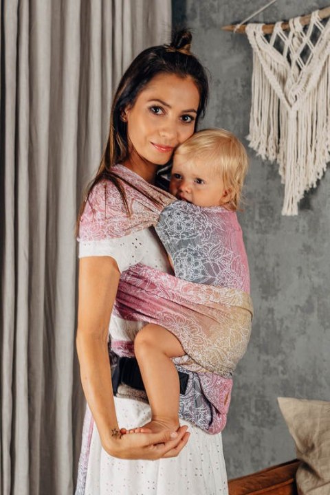 Nosidełko LennyHybrid Half Buckle, splot żakardowy, 100% bawełna , rozmiar standard - DZIKIE WINO - VINEYARD