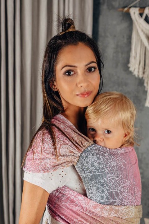 Nosidełko LennyHybrid Half Buckle, splot żakardowy, 100% bawełna , rozmiar standard - DZIKIE WINO - VINEYARD