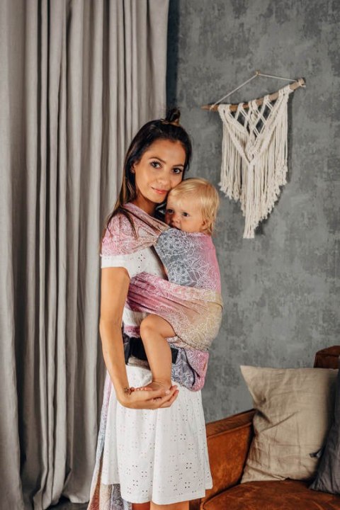 Nosidełko LennyHybrid Half Buckle, splot żakardowy, 100% bawełna , rozmiar standard - DZIKIE WINO - VINEYARD