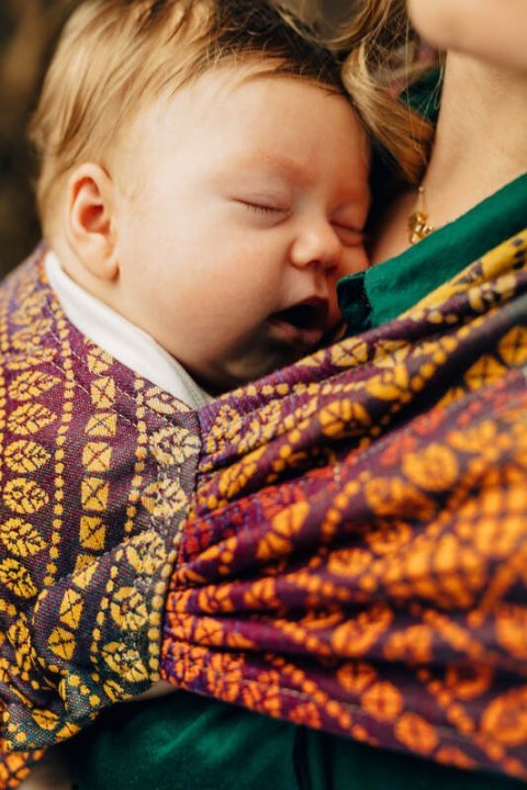 Nosidełko LennyHybrid Half Buckle, splot żakardowy, 100% bawełna , rozmiar standard - PAWI OGON - BOLERO