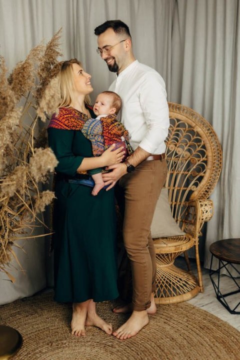 Nosidełko LennyHybrid Half Buckle, splot żakardowy, 100% bawełna , rozmiar standard - PAWI OGON - BOLERO