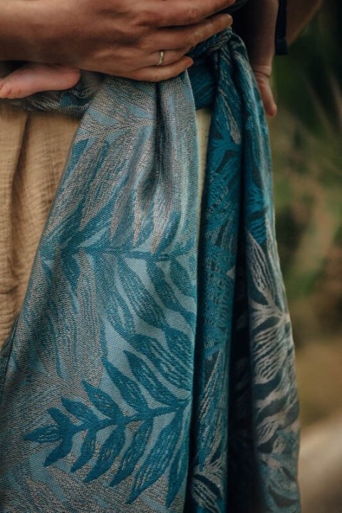 Nosidełko LennyHybrid Half Buckle, splot żakardowy, (54% bawełna, 46% TENCEL™ Lyocell) , rozmiar standard - RAINFOREST - NOCTURN