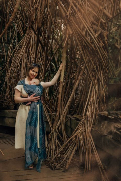 Nosidełko LennyHybrid Half Buckle, splot żakardowy, (54% bawełna, 46% TENCEL™ Lyocell) , rozmiar standard - RAINFOREST - NOCTURN