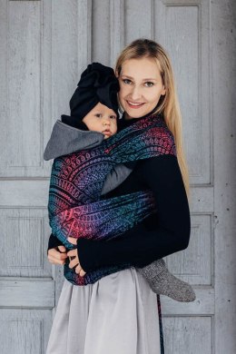 Nosidełko LennyHybrid Half Buckle, splot żakardowy, 60% bawełna, 28% wełna merino, 8% jedwab, 4% kaszmir , rozmiar standard - PA