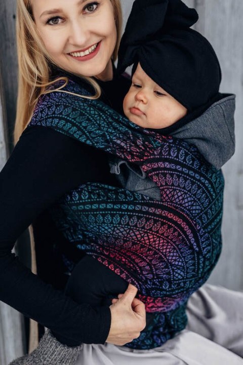 Nosidełko LennyHybrid Half Buckle, splot żakardowy, 60% bawełna, 28% wełna merino, 8% jedwab, 4% kaszmir , rozmiar standard - PA