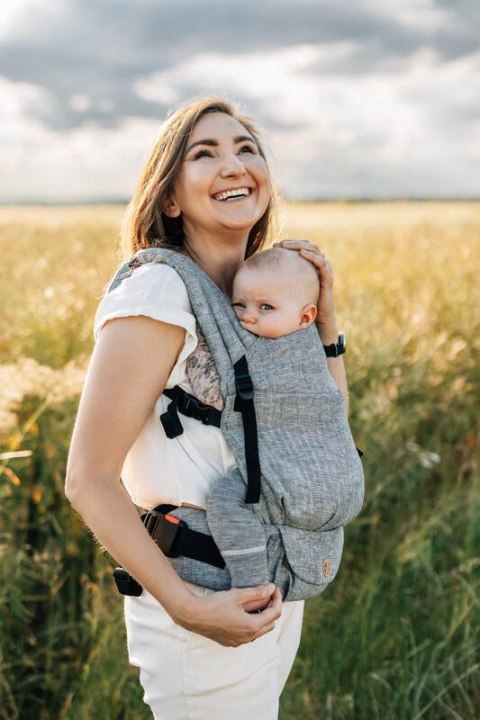 Nosidełko LennyLight, splot chevron, 100% Len, rozmiar standard - ARROW - WAVE