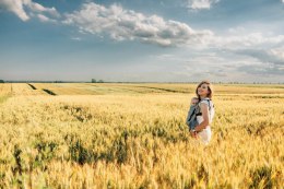 Nosidełko LennyLight, splot chevron, 100% Len, rozmiar standard - ARROW - WAVE