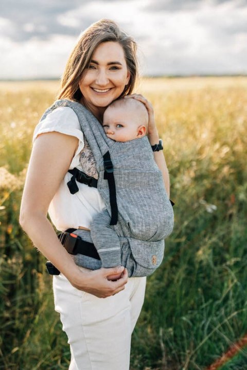 Nosidełko LennyLight, splot chevron, 100% Len, rozmiar standard - ARROW - WAVE