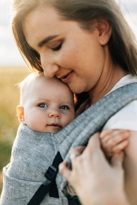 Nosidełko LennyLight, splot chevron, 100% Len, rozmiar standard - ARROW - WAVE