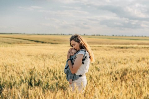 Nosidełko LennyLight, splot chevron, 100% Len, rozmiar standard - ARROW - WAVE