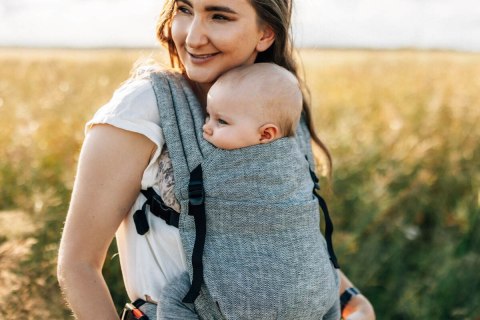 Nosidełko LennyLight, splot chevron, 100% Len, rozmiar standard - ARROW - WAVE