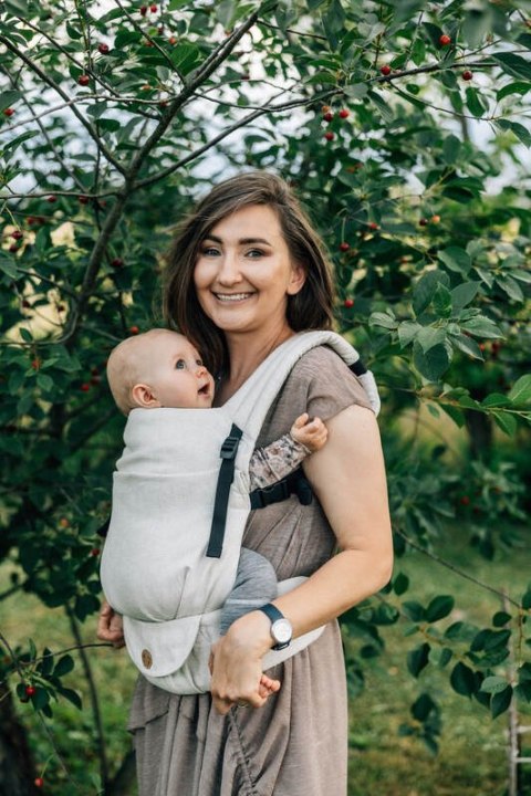 Nosidełko LennyLight, splot chevron, 100% Len, rozmiar standard - ARROW - WHISPER