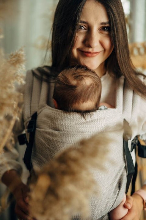 Nosidełko LennyLight, splot jodełkowy, 100% bawełna , rozmiar standard - MAŁA JODEŁKA OMBRE RAGTIME