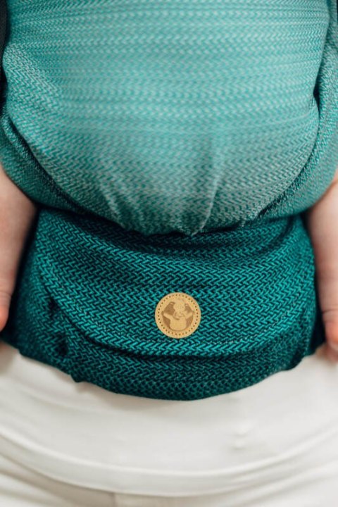 Nosidełko LennyLight, splot jodełkowy, 100% bawełna , rozmiar standard - MAŁA JODEŁKA OMBRE ZIELEŃ