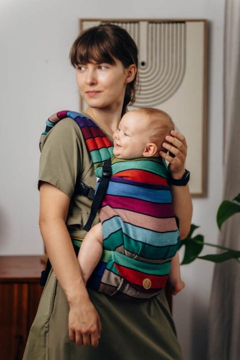 Nosidełko LennyLight z tkaniny skośno-krzyżowej, 100% bawełna , rozmiar standard - KARUZELA BARW