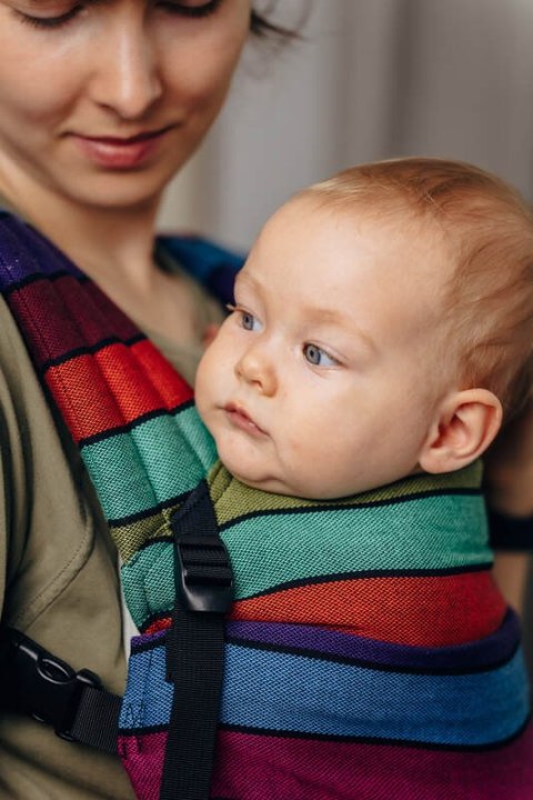 Nosidełko LennyLight z tkaniny skośno-krzyżowej, 100% bawełna , rozmiar standard - KARUZELA BARW