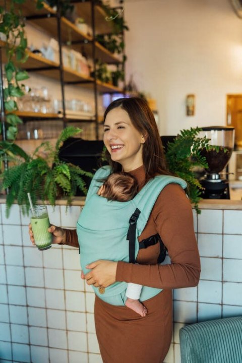 Nosidełko LennyLight z tkaniny skośno-krzyżowej, 100% bawełna , rozmiar standard - MATCHA