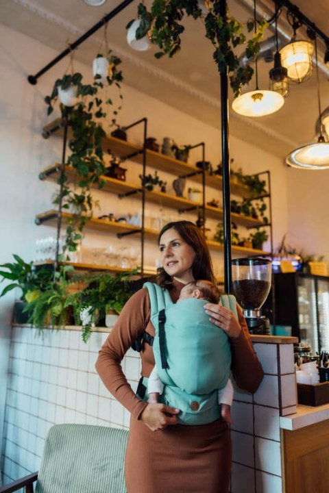 Nosidełko LennyLight z tkaniny skośno-krzyżowej, 100% bawełna , rozmiar standard - MATCHA