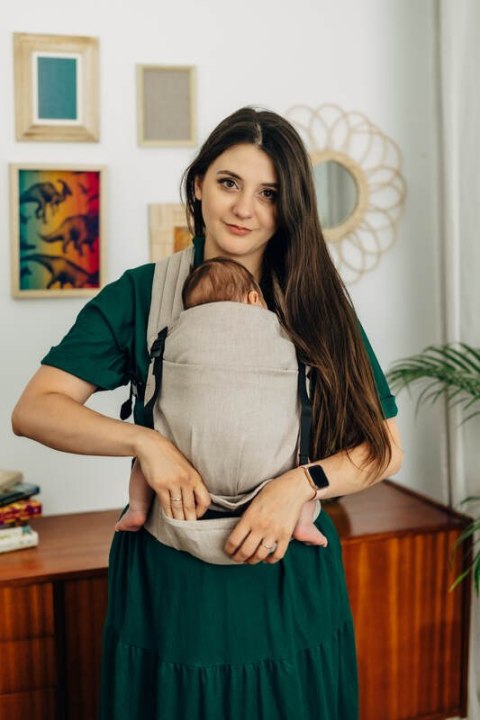 Nosidełko LennyLight z tkaniny skośno-krzyżowej, 100% bawełna , rozmiar standard - PEANUT BUTTER