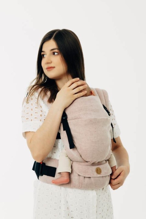 Nosidełko LennyLight z tkaniny skośno-krzyżowej (58% bawełna, 42% len), rozmiar standard - TUNDRA