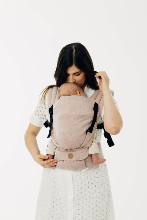 Nosidełko LennyLight z tkaniny skośno-krzyżowej (58% bawełna, 42% len), rozmiar standard - TUNDRA