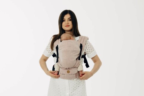 Nosidełko LennyLight z tkaniny skośno-krzyżowej (58% bawełna, 42% len), rozmiar standard - TUNDRA