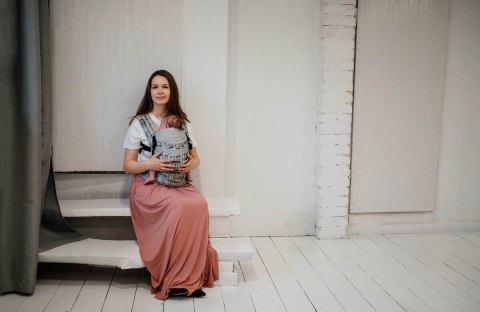 Nosidełko LennyLight z tkaniny żakardowej 100% bawełna , rozmiar standard - MELODY - POLONAISE