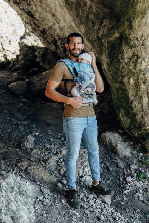 Nosidełko LennyLight z tkaniny żakardowej 100% bawełna , rozmiar standard - PARK JURAJSKI - FOSSIL